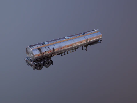 Vecchio rimorchio del semi-camion dell'autocisterna Modello 3D