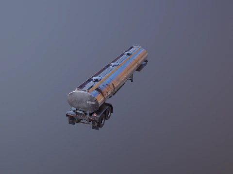 Vecchio rimorchio del semi-camion dell'autocisterna Modello 3D