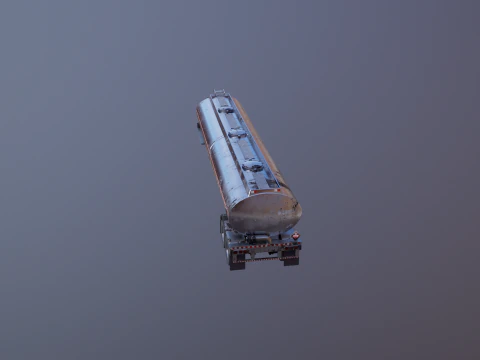 Vecchio rimorchio del semi-camion dell'autocisterna Modello 3D