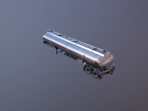 Vecchio rimorchio del semi-camion dell'autocisterna Modello 3D