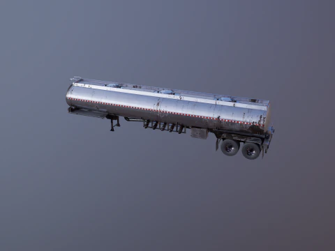 Vecchio rimorchio del semi-camion dell'autocisterna Modello 3D