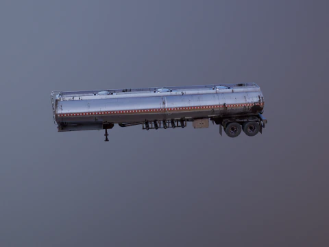 Vecchio rimorchio del semi-camion dell'autocisterna Modello 3D