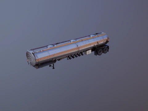 Vecchio rimorchio del semi-camion dell'autocisterna Modello 3D