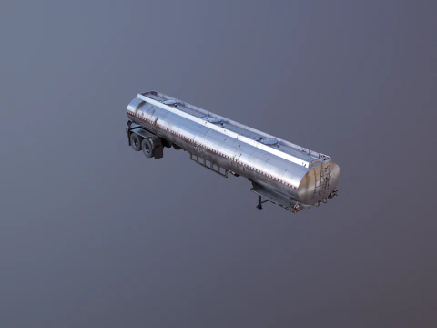 Vecchio rimorchio del semi-camion dell'autocisterna Modello 3D