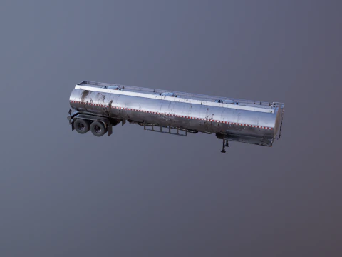 Vecchio rimorchio del semi-camion dell'autocisterna Modello 3D