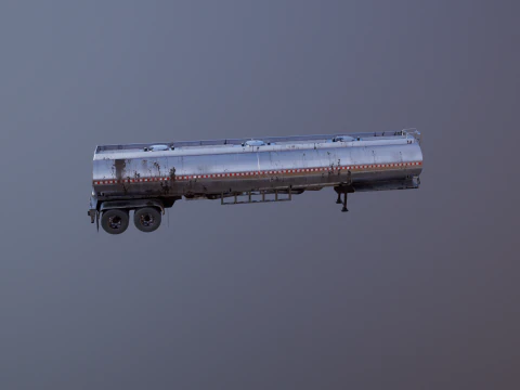 Vecchio rimorchio del semi-camion dell'autocisterna Modello 3D