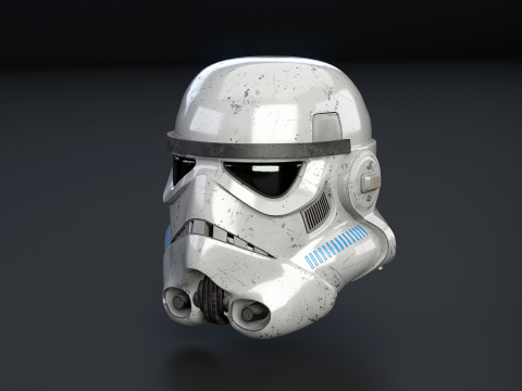 Casco Stormtrooper bianco danneggiato Modello 3D
