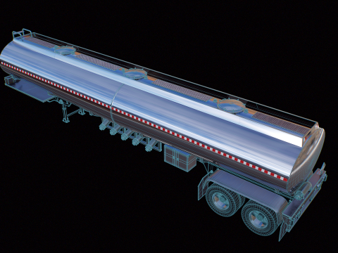 Rimorchio semi-camion cisterna Modello 3D