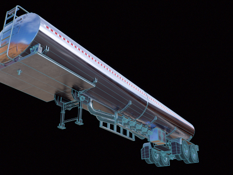 Rimorchio semi-camion cisterna Modello 3D