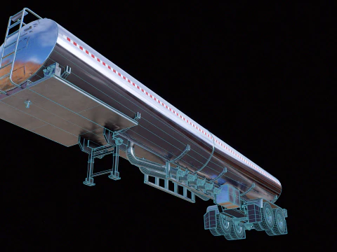 Reboque semi-caminh&atilde;o-tanque Modelo 3D