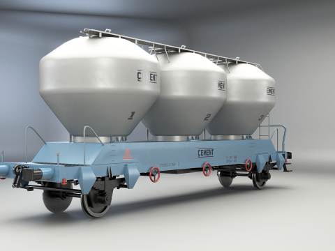 Vagone ferroviario UGPPS Cement SIlos Modello 3D