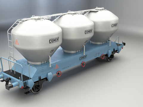 यूजीपीपीएस सीमेंट सिलोस रेलरोड कार 3D मॉडल