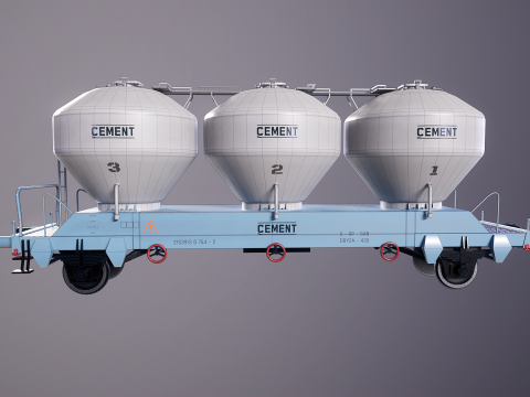 यूजीपीपीएस सीमेंट सिलोस रेलरोड कार 3D मॉडल