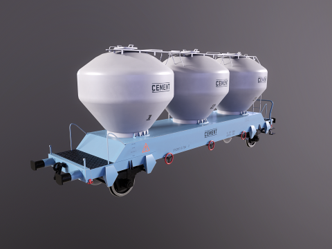 यूजीपीपीएस सीमेंट सिलोस रेलरोड कार 3D मॉडल