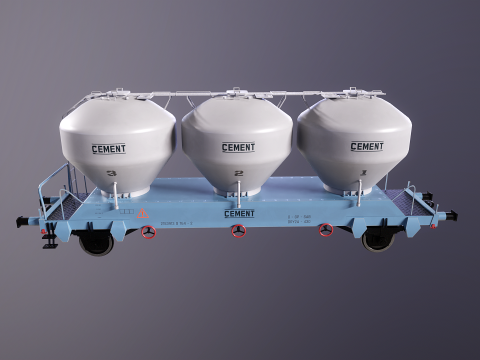 यूजीपीपीएस सीमेंट सिलोस रेलरोड कार 3D मॉडल