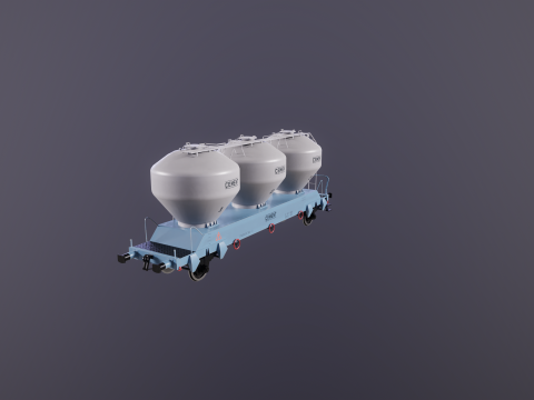 यूजीपीपीएस सीमेंट सिलोस रेलरोड कार 3D मॉडल