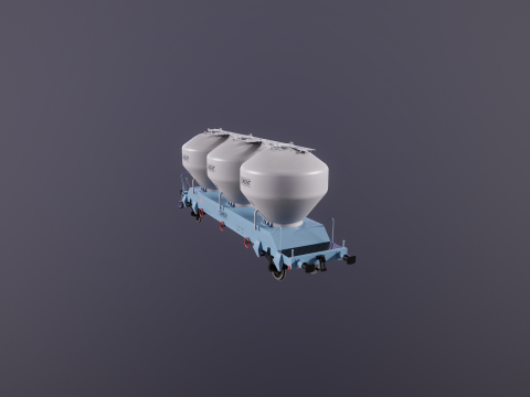 यूजीपीपीएस सीमेंट सिलोस रेलरोड कार 3D मॉडल