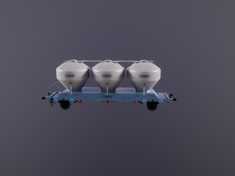 यूजीपीपीएस सीमेंट सिलोस रेलरोड कार 3D मॉडल