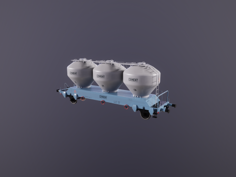 यूजीपीपीएस सीमेंट सिलोस रेलरोड कार 3D मॉडल