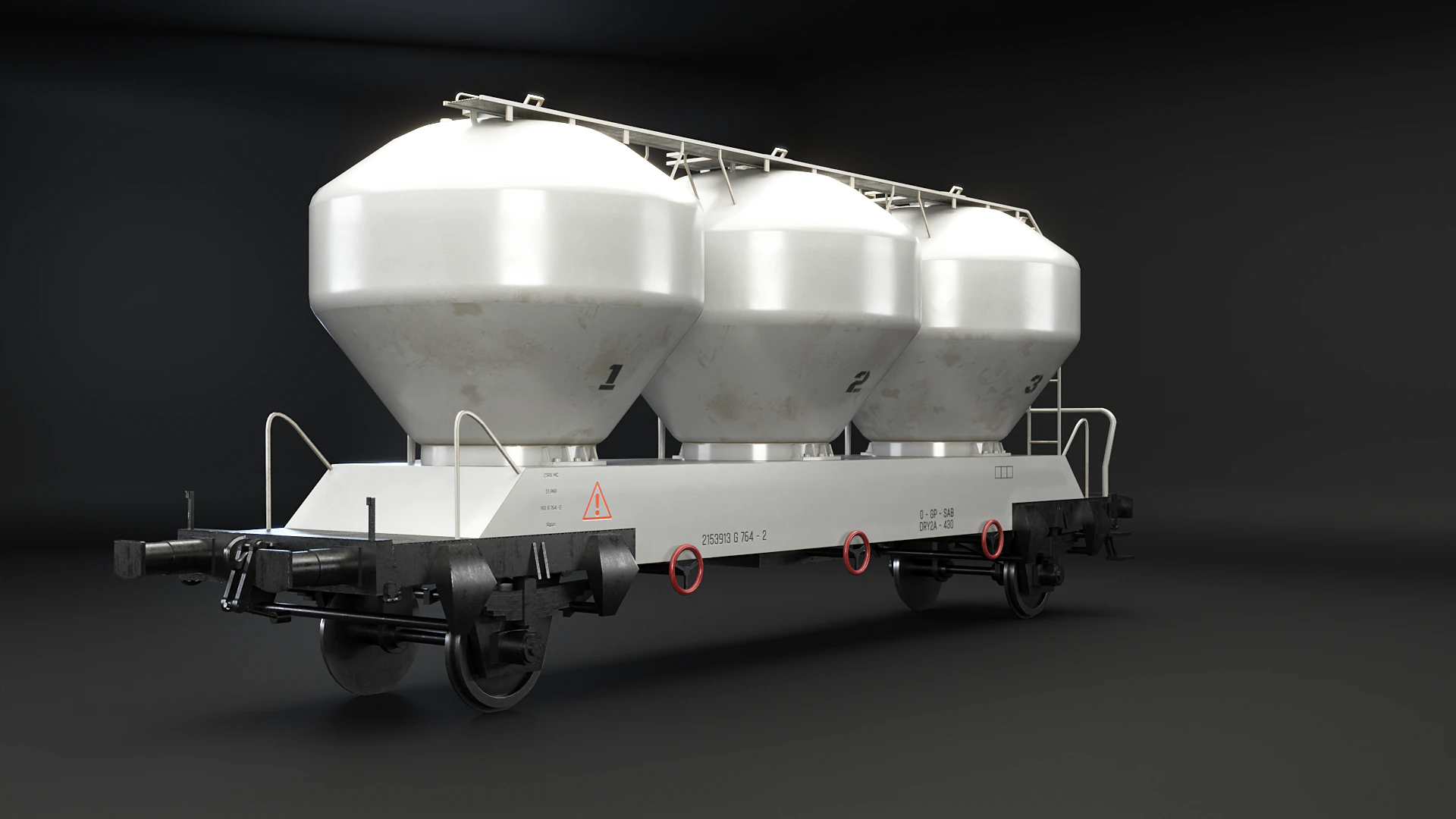UGPPS Grain Hooper Railroad Car 3D Model .c4d .max .obj .3ds .fbx .stl .blend 
