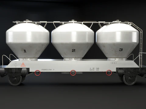 UGPPS Grain Hooper Railroad Car 3D Model