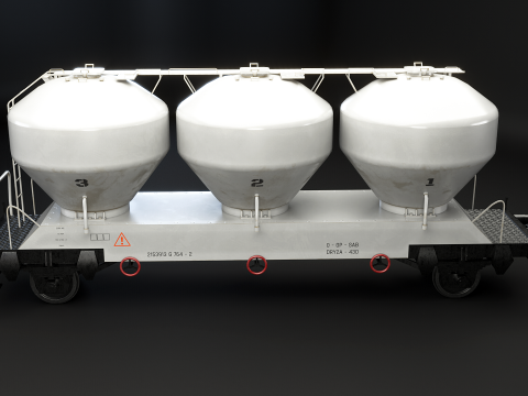 यूजीपीपीएस ग्रेन हूपर रेलरोड कार 3D मॉडल