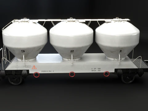 UGPPS Grain Hooper Railroad Car 3D Model