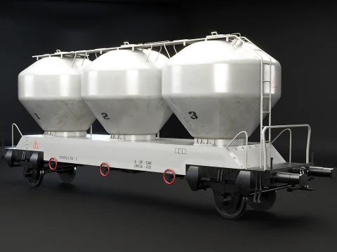 UGPPS Grain Hooper Railroad Car 3D Model