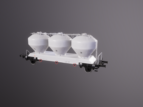 यूजीपीपीएस ग्रेन हूपर रेलरोड कार 3D मॉडल