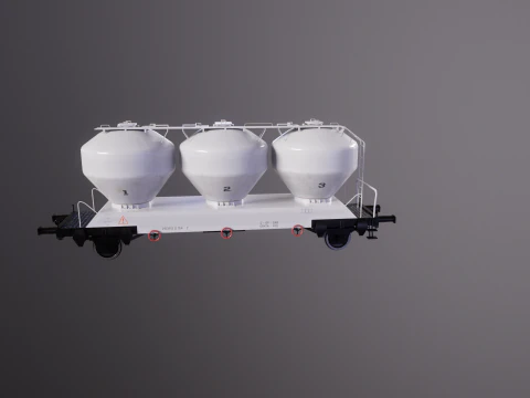 UGPPS Grain Hooper Railroad Car 3D Model