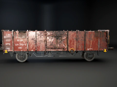 Used Coal Railcar Ekkl 3D Model