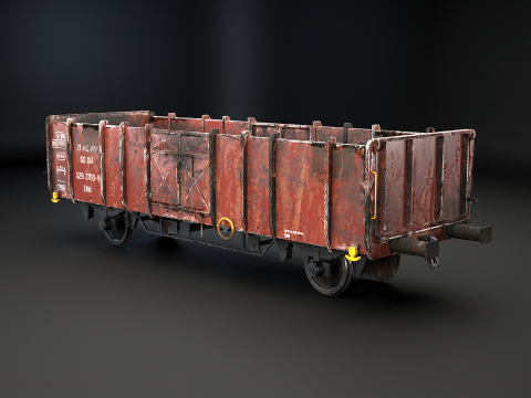 Vag&atilde;o ferrovi&aacute;rio de carv&atilde;o usado Ekkl Modelo 3D