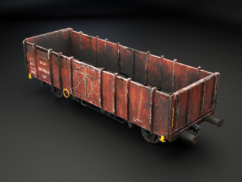 Vag&atilde;o ferrovi&aacute;rio de carv&atilde;o usado Ekkl Modelo 3D