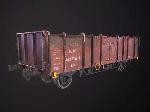 Used Coal Railcar Ekkl 3D Model