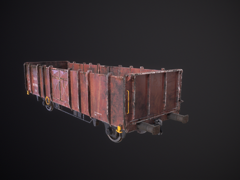 Vag&atilde;o ferrovi&aacute;rio de carv&atilde;o usado Ekkl Modelo 3D