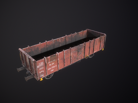 Vag&atilde;o ferrovi&aacute;rio de carv&atilde;o usado Ekkl Modelo 3D