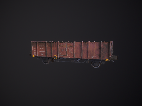 Vag&atilde;o ferrovi&aacute;rio de carv&atilde;o usado Ekkl Modelo 3D