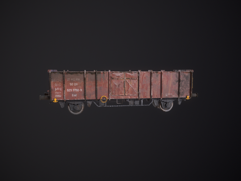 Vag&atilde;o ferrovi&aacute;rio de carv&atilde;o usado Ekkl Modelo 3D