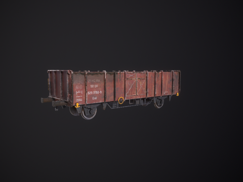 Vag&atilde;o ferrovi&aacute;rio de carv&atilde;o usado Ekkl Modelo 3D