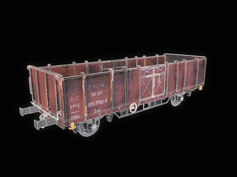 Used Coal Railcar Ekkl 3D Model
