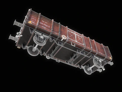Used Coal Railcar Ekkl 3D Model