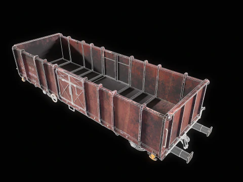 Used Coal Railcar Ekkl 3D Model