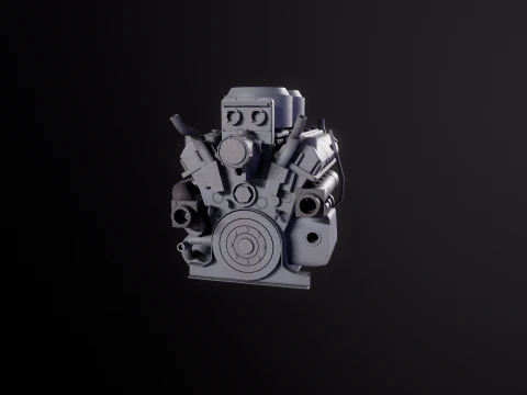 WWII V12 Tank Engine 3D Model
