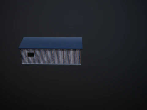 Drewniany garaż na samoch&oacute;d i motocykl z małym warsztatem Model 3D