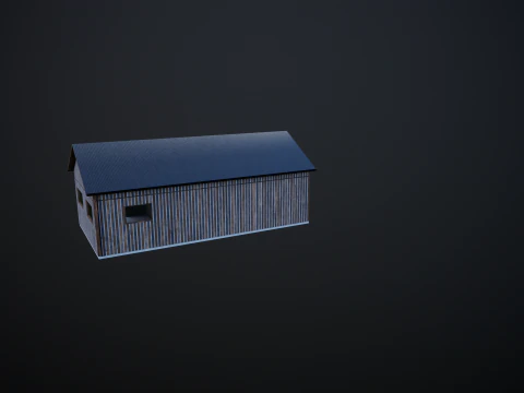 Drewniany garaż na samoch&oacute;d i motocykl z małym warsztatem Model 3D