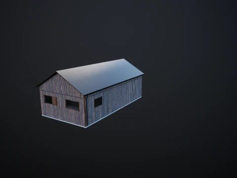 Drewniany garaż na samoch&oacute;d i motocykl z małym warsztatem Model 3D