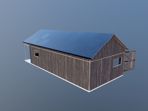 小さなワークショップ付きの車とバイク用の木製ガレージ V2 3Dモデル