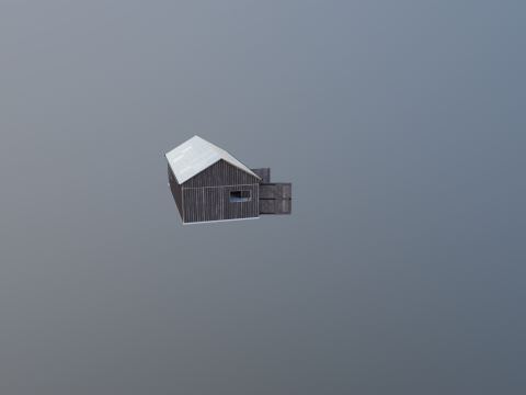 小さなワークショップ付きの車とバイク用の木製ガレージ V2 3Dモデル