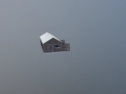 Garasi Kayu untuk Mobil dan Sepeda Motor dengan Bengkel Kecil V2 Model 3D