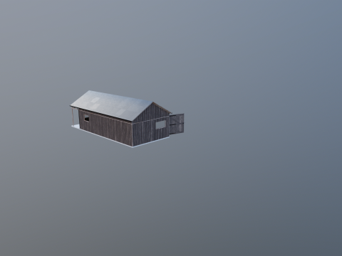 小さなワークショップ付きの車とバイク用の木製ガレージ V2 3Dモデル